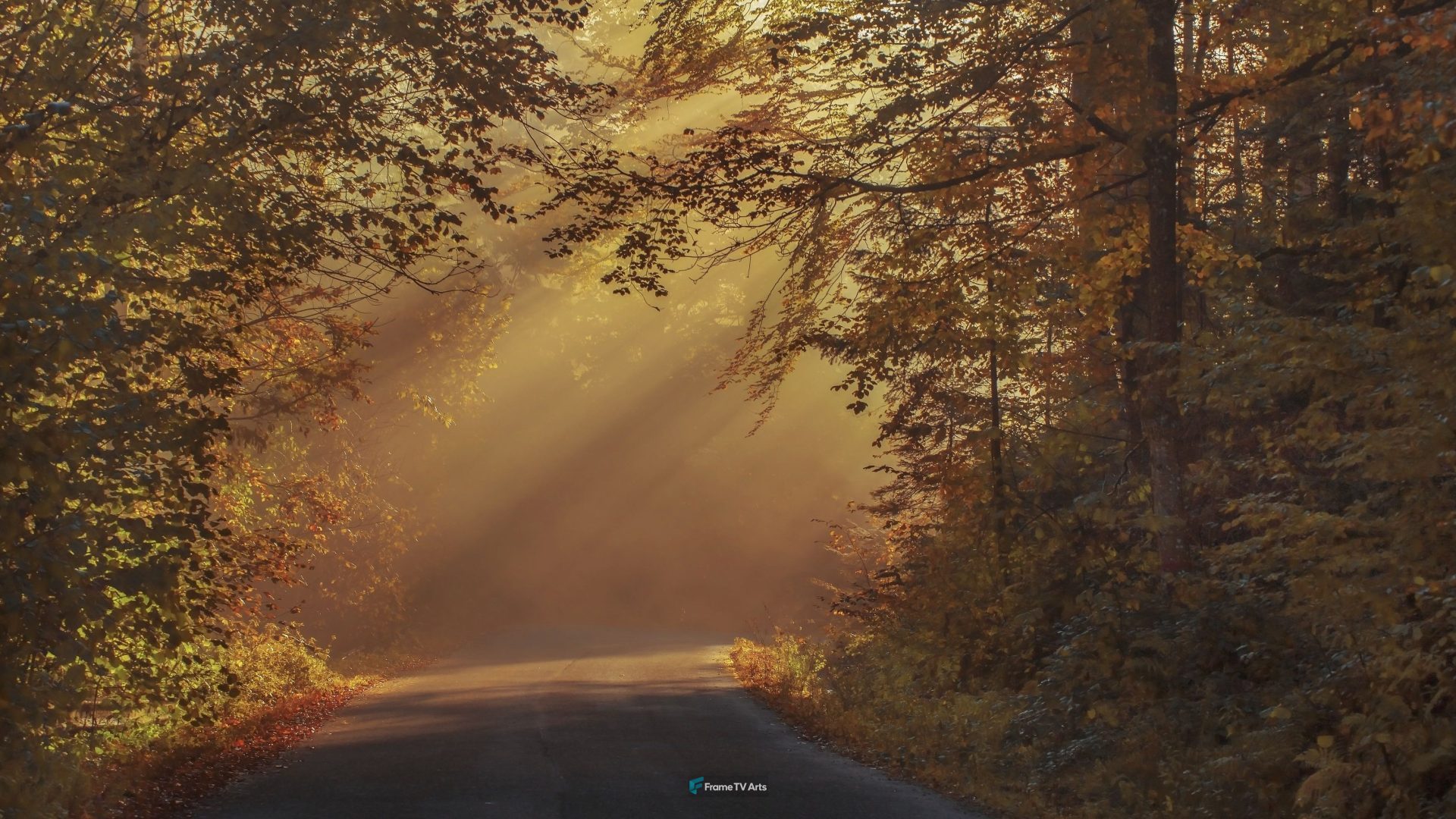 Sunbeam on road — Samsung Frame TV art