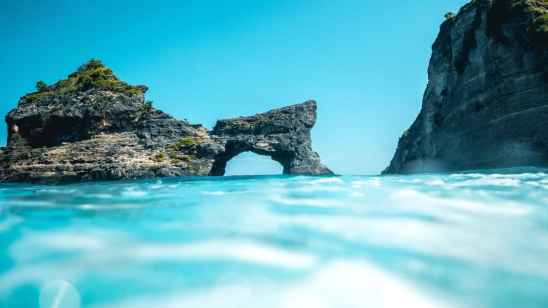 A rock formation in the water — Samsung Frame TV art