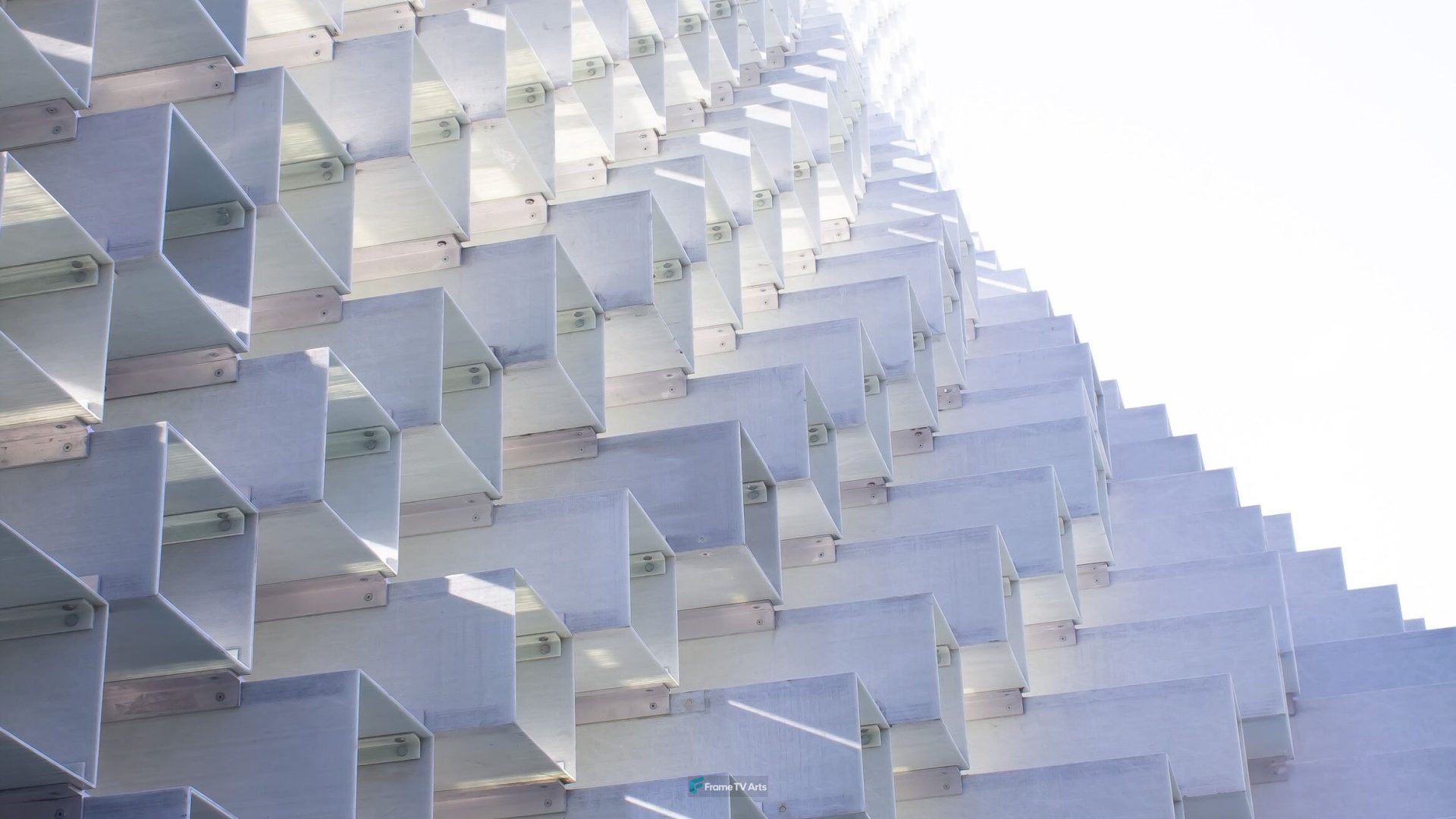 Modern architecture with unique cubic facade — Samsung Frame TV art