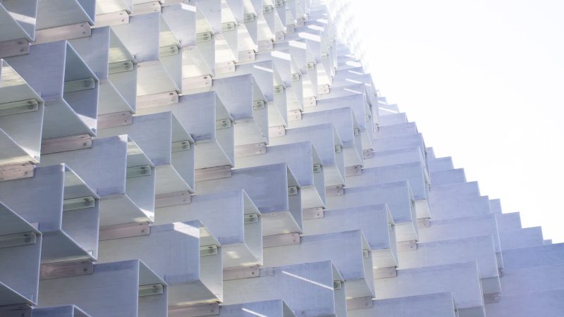 Modern architecture with unique cubic facade — Samsung Frame TV art