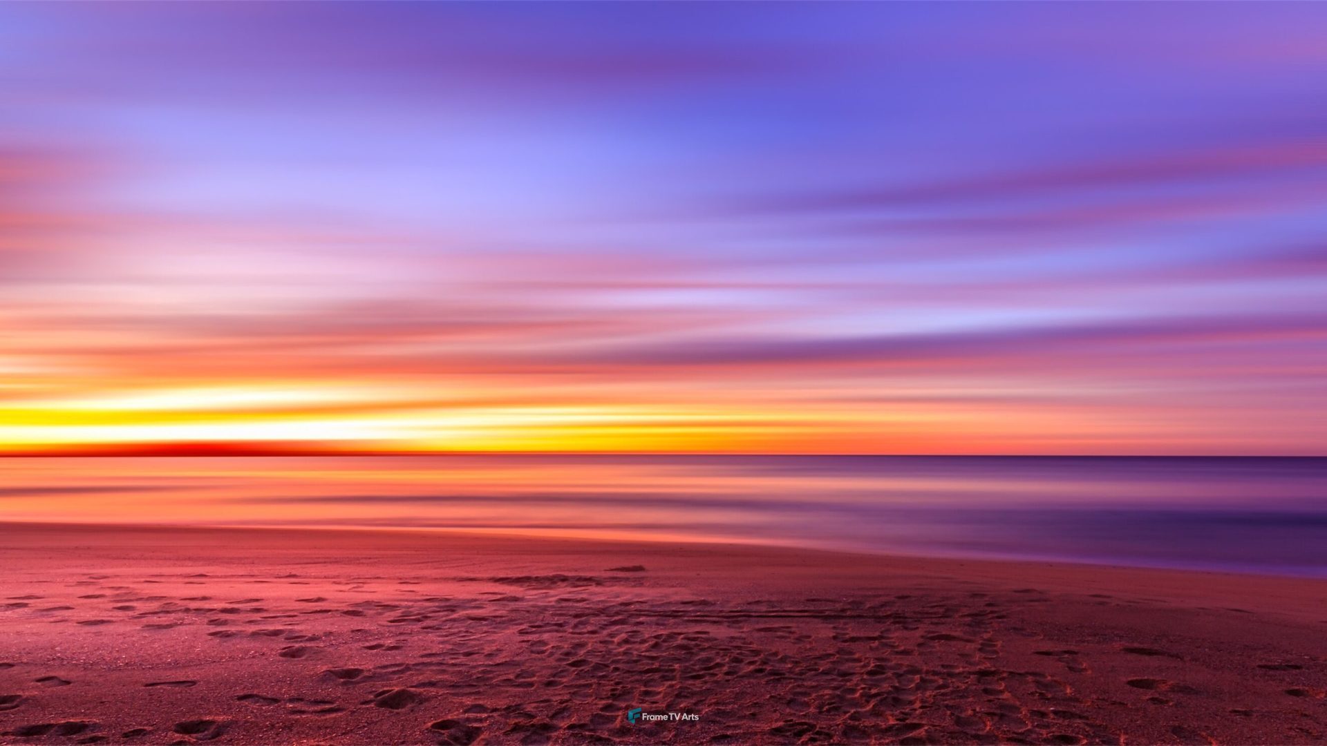 Vibrant beach sunset with smooth waves — Samsung Frame TV art