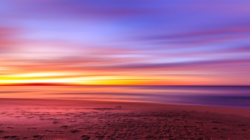 Vibrant beach sunset with smooth waves — Samsung Frame TV art