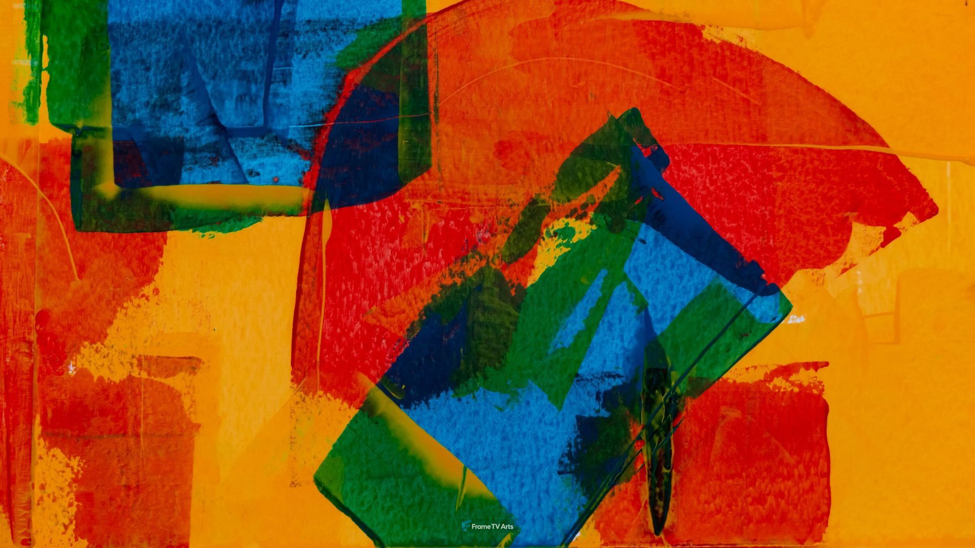 Bold and dynamic geometric abstract with vibrant colors — Samsung Frame TV art