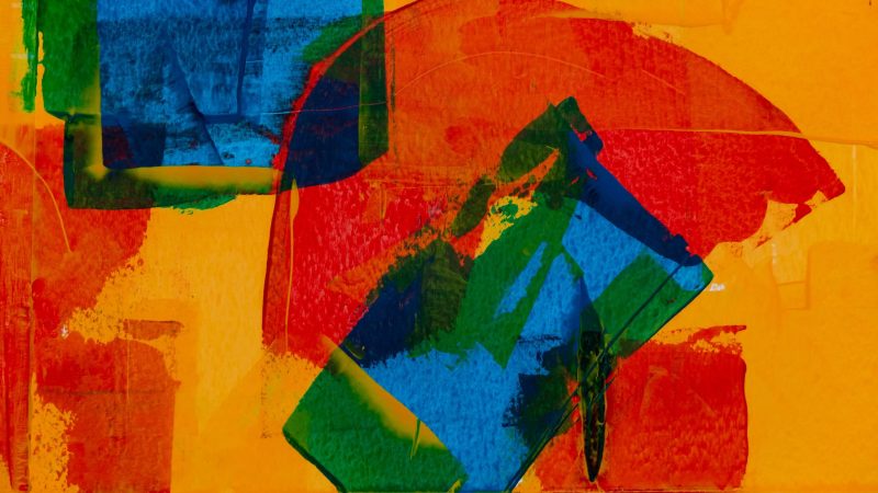 Bold and dynamic geometric abstract with vibrant colors — Samsung Frame TV art