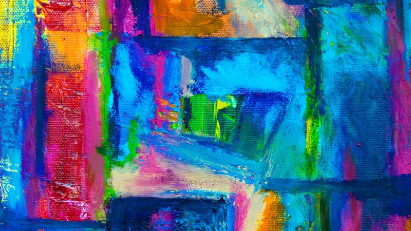 Vibrant multicolored abstract art with dynamic textures — Samsung Frame TV art