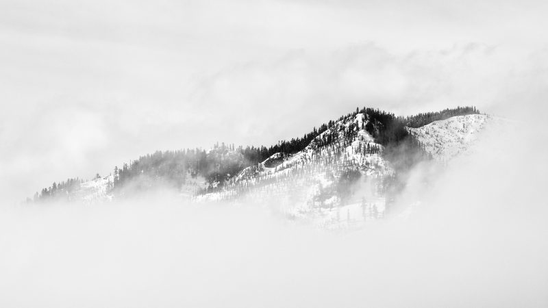 fog covered snow covered mountain — Samsung Frame TV art