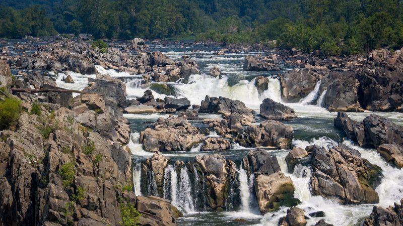 Rugged Waterfall amidst Rocky Landscape — Samsung Frame TV art