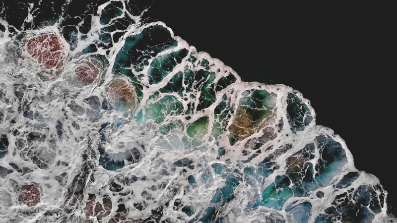 Aerial view of foamy ocean waves — Samsung Frame TV art