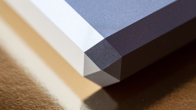 Close-up of the sharp edges of a modern, geometric object — Samsung Frame TV art