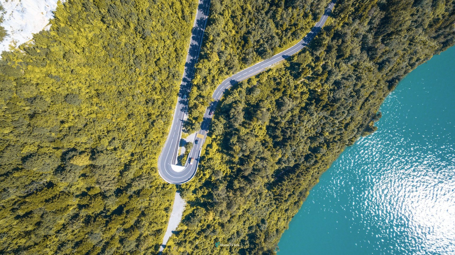 Mountain Road from Above — Samsung Frame TV art