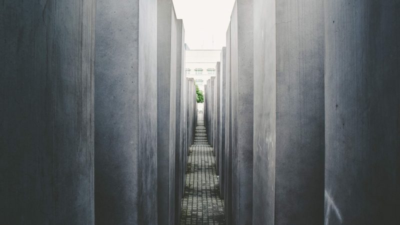 Aisle with concrete pillars — Samsung Frame TV art