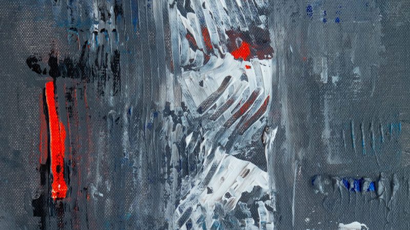 Monochromatic abstract with vivid red vertical accent. — Samsung Frame TV art