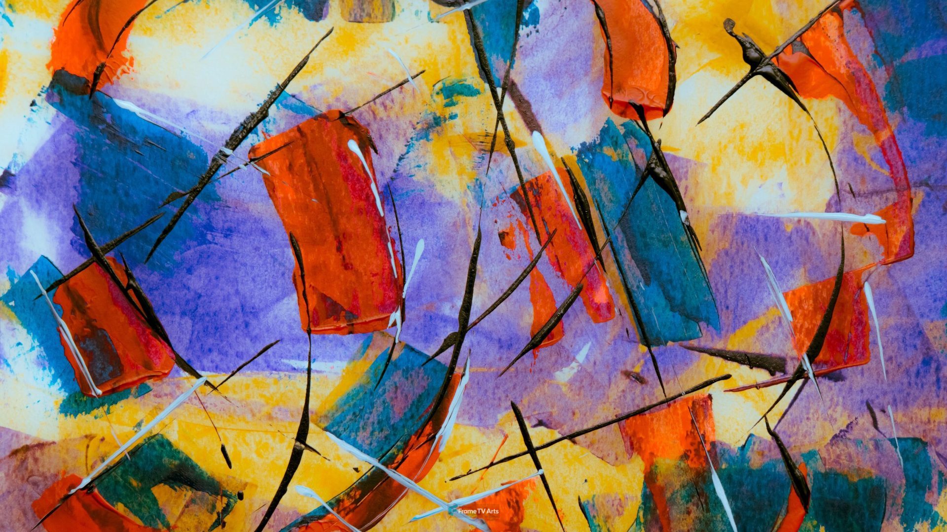Abstract colorful painting with dynamic brush strokes — Samsung Frame TV art