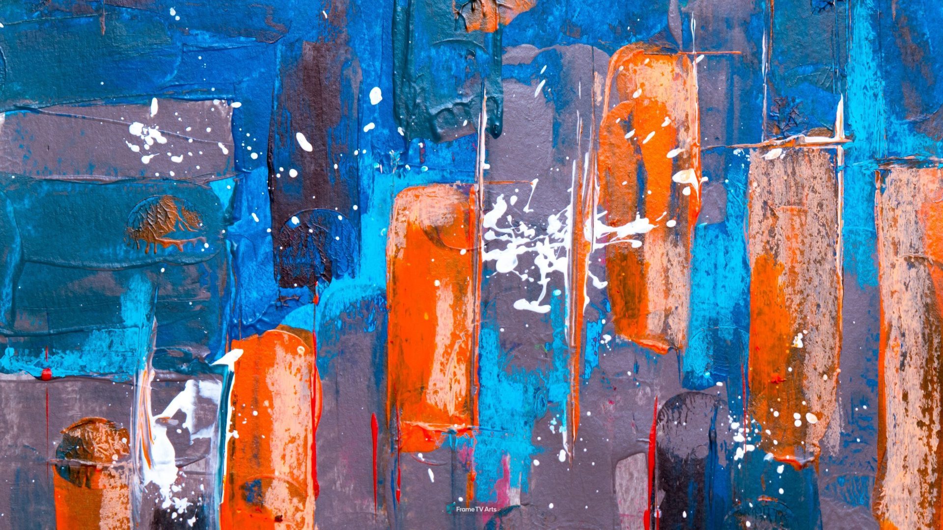 Geometric abstract painting with striking colors and depth — Samsung Frame TV art