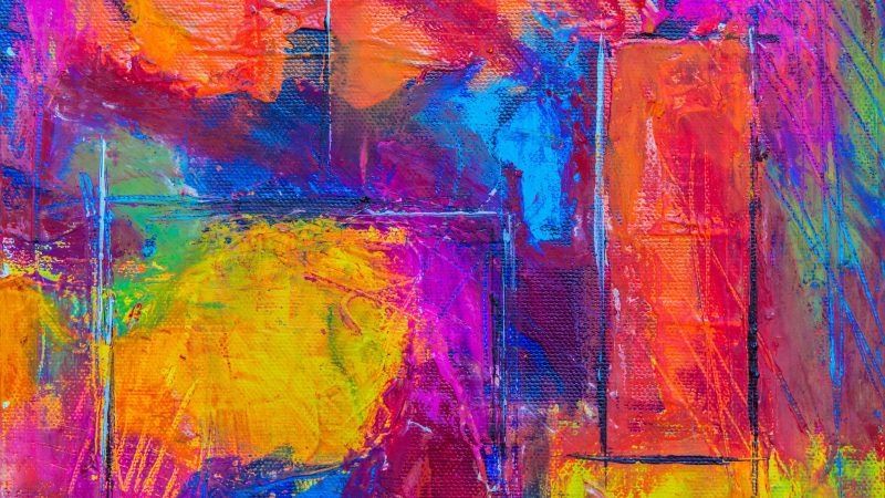 Vibrant abstract painting with an explosion of bright colors — Samsung Frame TV art