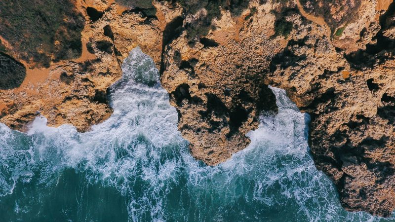 Aerial shot of rocky coastline — Samsung Frame TV art