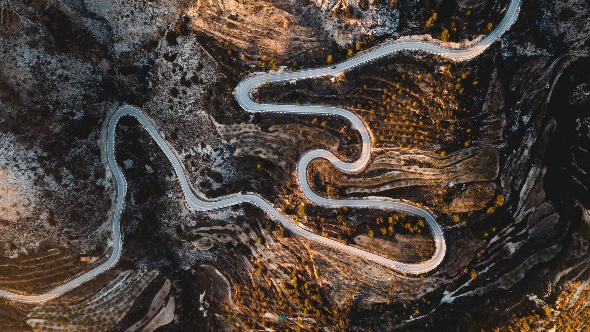 aerial photography of road — Samsung Frame TV art