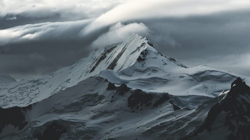 snow covered mountain under white clouds — Samsung Frame TV art