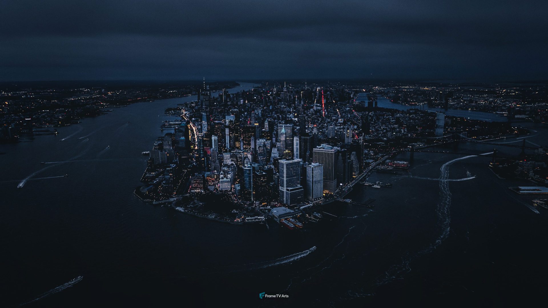 areal photography of city buildings — Samsung Frame TV art