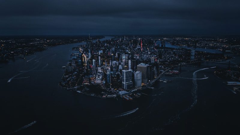 areal photography of city buildings — Samsung Frame TV art