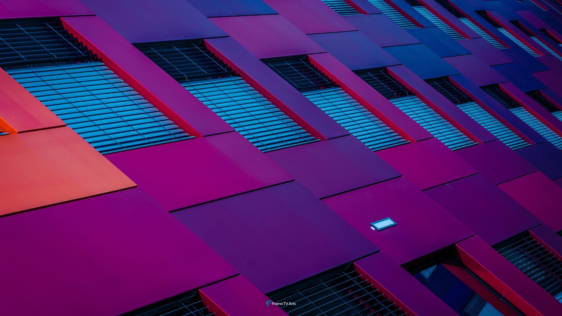 bottom view of purple building — Samsung Frame TV art