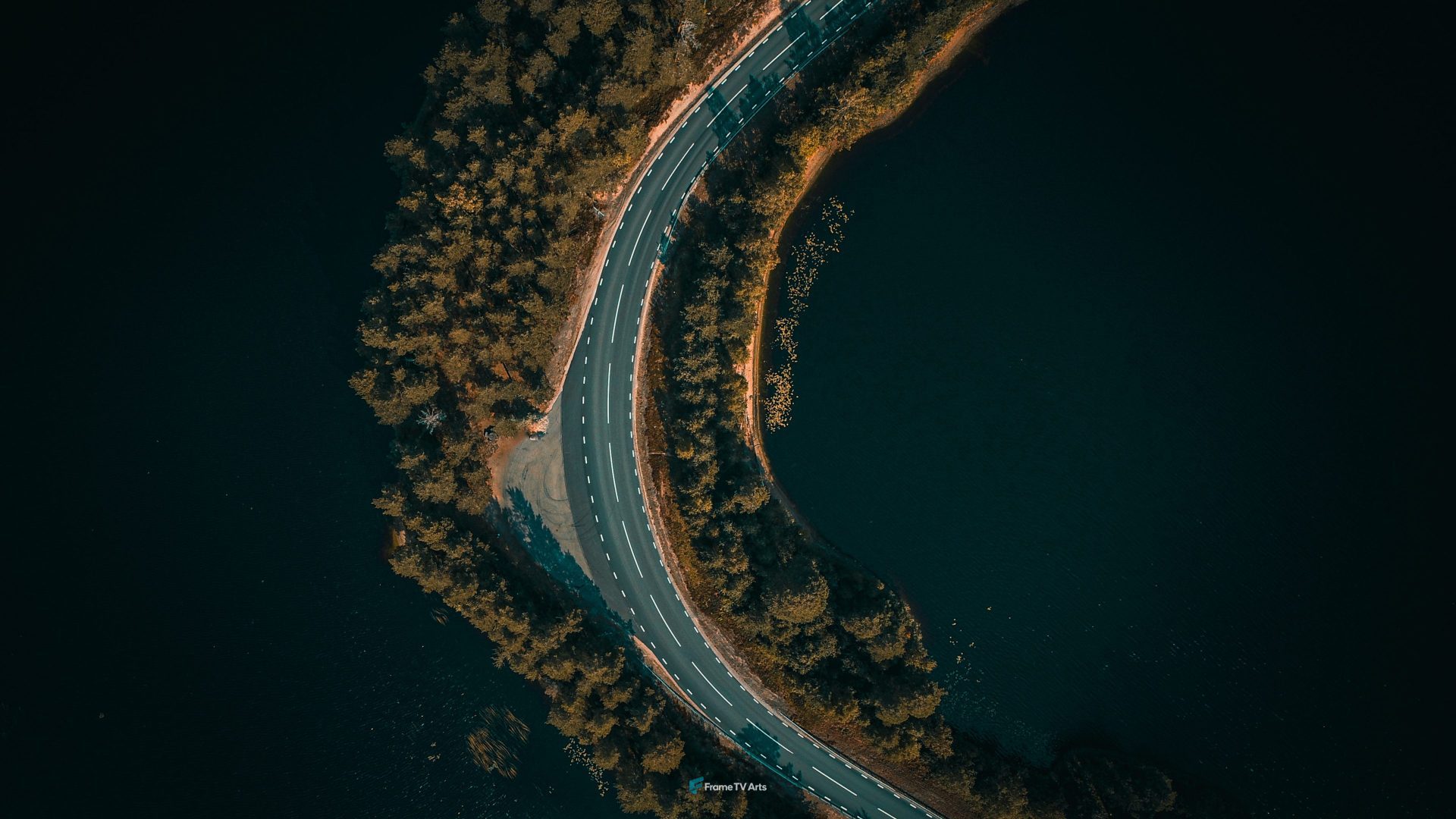 aerial photo of road — Samsung Frame TV art