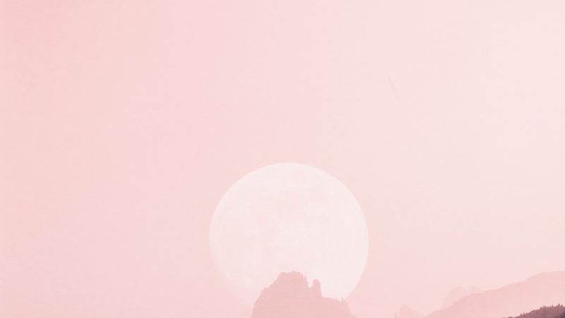 moon near mountain ridge — Samsung Frame TV art