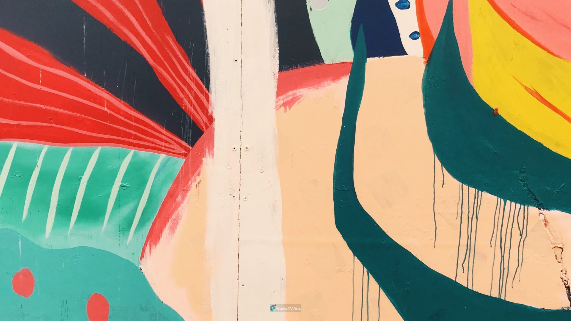 white, red, and green abstract painting — Samsung Frame TV art