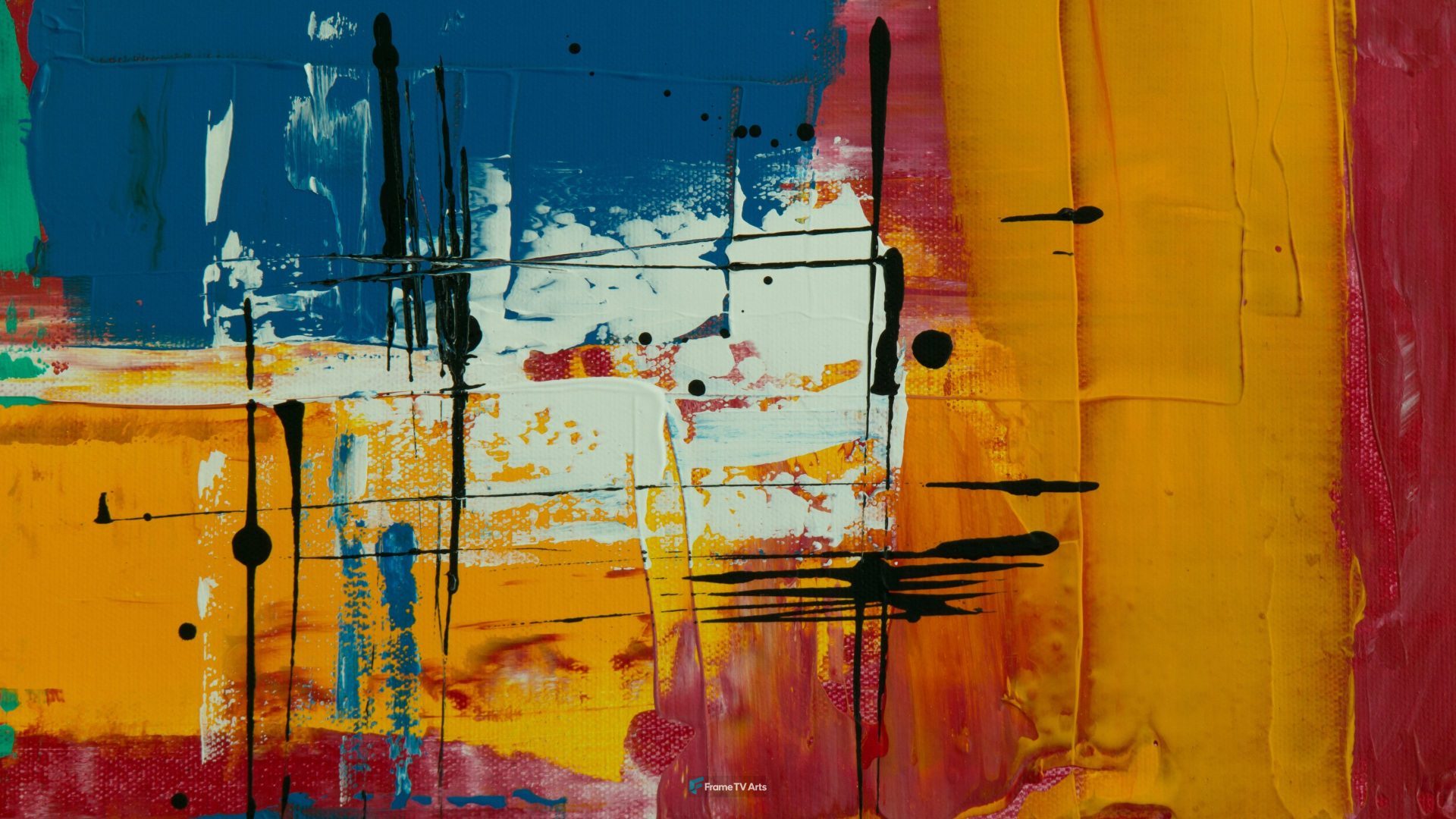 orange red and blue abstract painting — Samsung Frame TV art