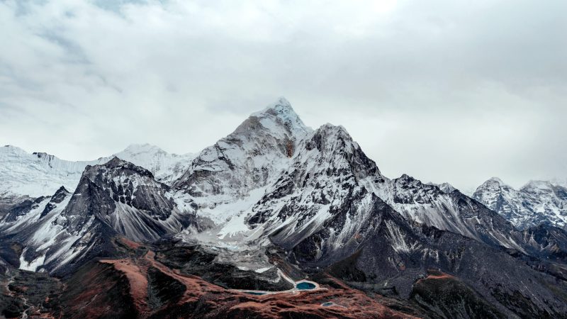 snow covered mountain under cloudy sky during daytime — Samsung Frame TV art